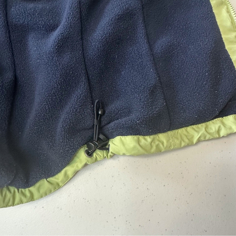LL Bean fleece lined full zip winter vest women’s XS green &‎ navy - Picture 6 of 12
